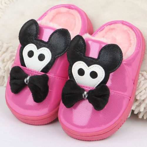 Chaussons enfants en similicuir pour hiver - semelle caoutchouc antidérapant Ref 1032032