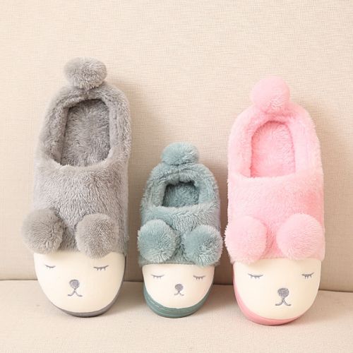 Chaussons enfants en pour hiver - semelle caoutchouc antidérapant Ref 1032235