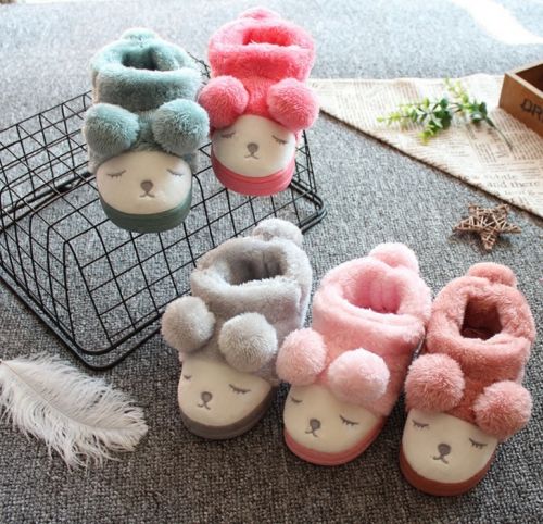 Chaussons enfants en pour hiver - semelle caoutchouc Ref 1032481