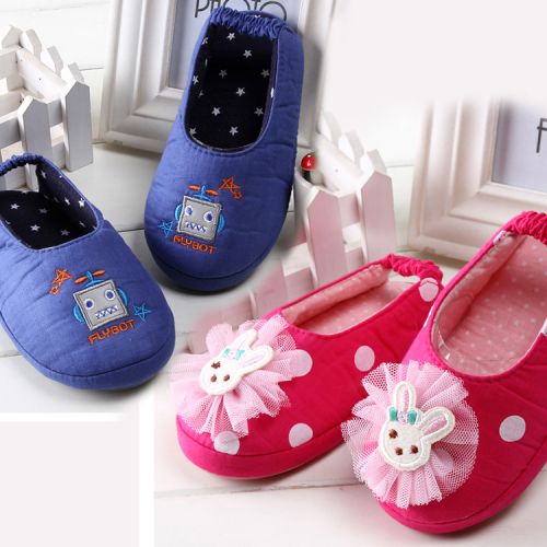 Chaussons enfants en coton pour printemps - semelle caoutchouc Ref 1032786