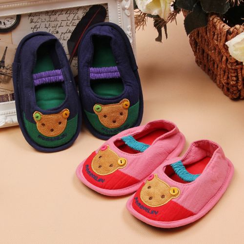 Chaussons enfants en coton pour Toute saison - semelle caoutchouc Ref 1033527