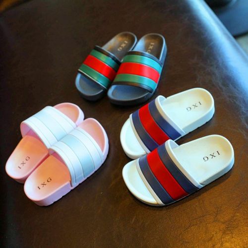 Chaussons enfants en cuir synthétique pour été - semelle caoutchouc Ref 1034345