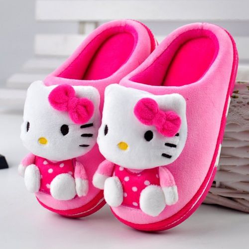 Chaussons enfants en HELLO KITTY pour hiver - semelle caoutchouc Ref 1034530