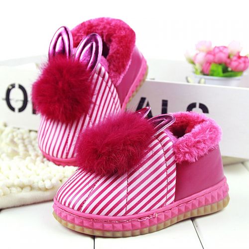 Chaussons enfants en similicuir pour hiver - semelle caoutchouc antidérapant Ref 1035528