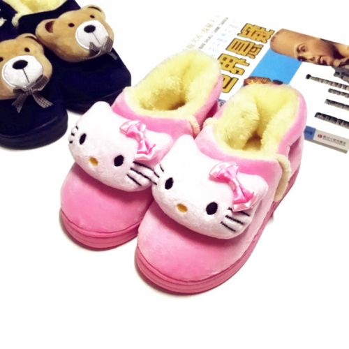 Chaussons enfants en pour hiver - semelle caoutchouc antidérapant Ref 1035564