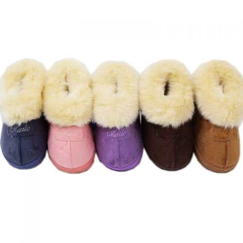Chaussons enfants en pour hiver - semelle caoutchouc antidérapant Ref 1035937