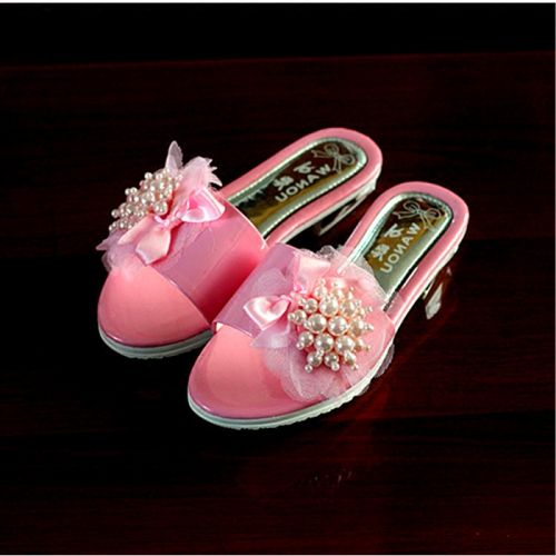 Chaussons enfants en cuir synthétique pour été - semelle caoutchouc Ref 1036118