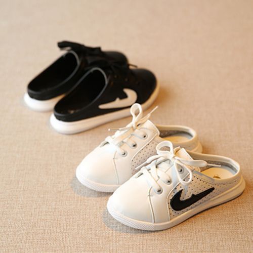 Chaussons enfants en cuir synthétique pour été - semelle caoutchouc naturel Ref 1036592