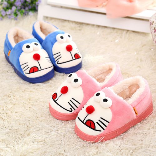 Chaussons enfants en coton pour hiver - semelle plastique Ref 986097