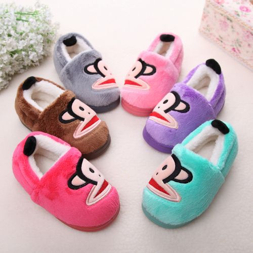 Chaussons enfants en coton pour hiver - semelle plastique Ref 986789