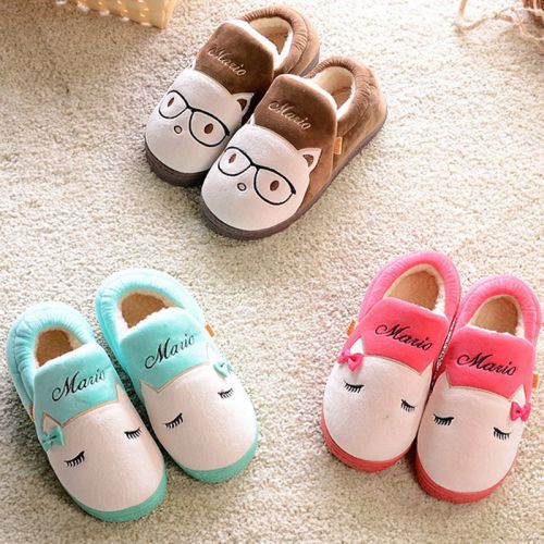 Chaussons enfants en pour hiver - semelle caoutchouc Ref 987142