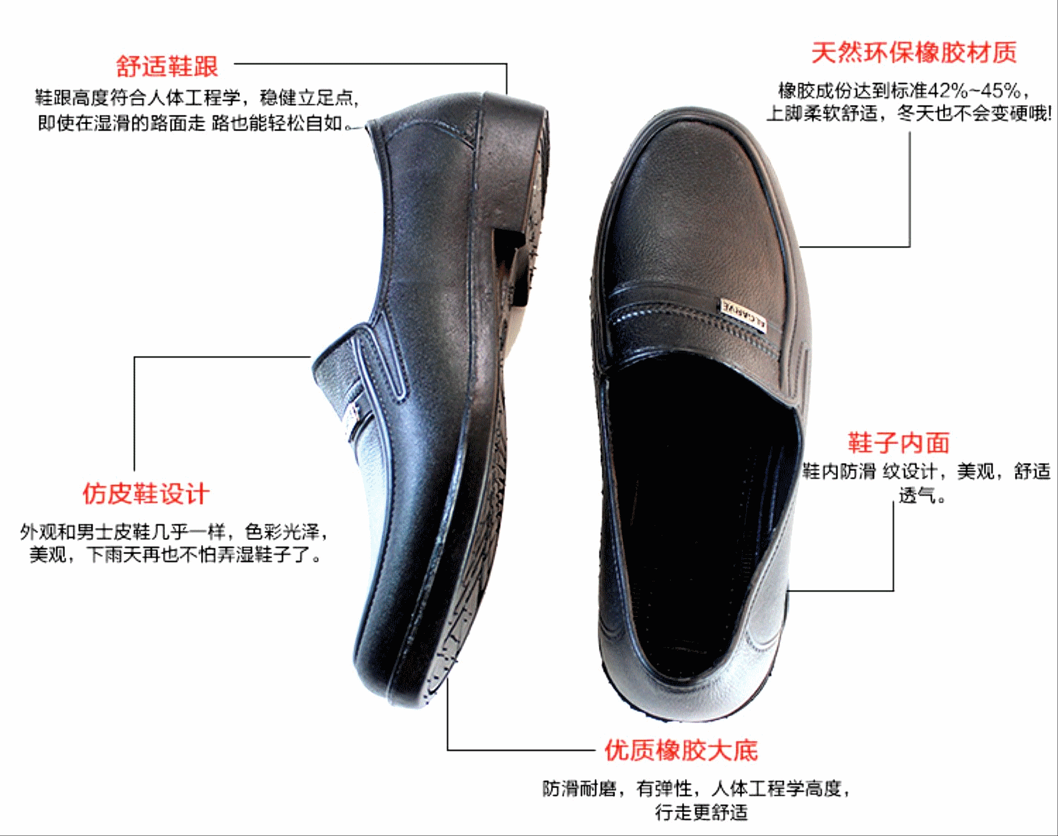 Chaussures - bottes caoutchouc homme pour printemps semelle plastique Ref 969465