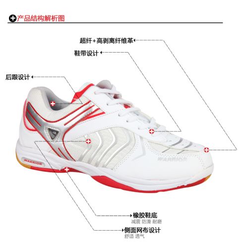  Chaussures de Badminton uniGenre WARRIOR - Ref 841428