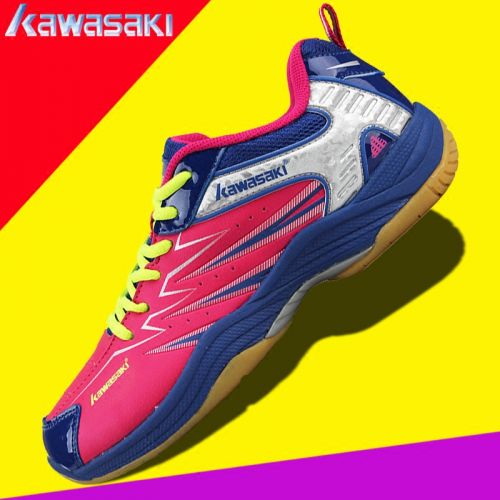  Chaussures de Badminton uniGenre KAWASAKI blanc / bleu - Ref 843583