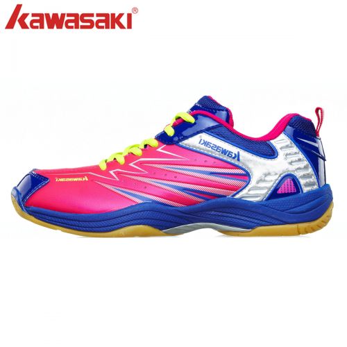  Chaussures de Badminton uniGenre KAWASAKI Bleu / Orange - Ref 843590