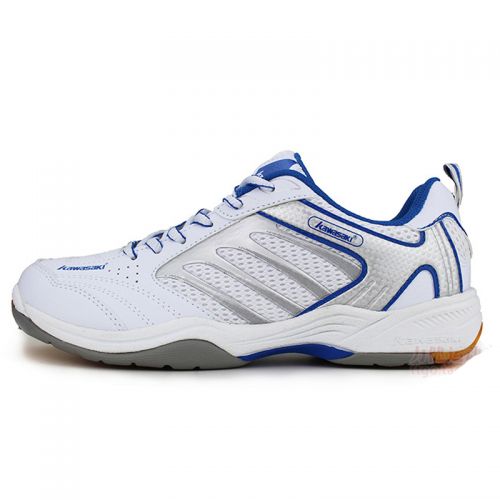  Chaussures de Badminton uniGenre KAWASAKI Blanc Bleu - Ref 861409