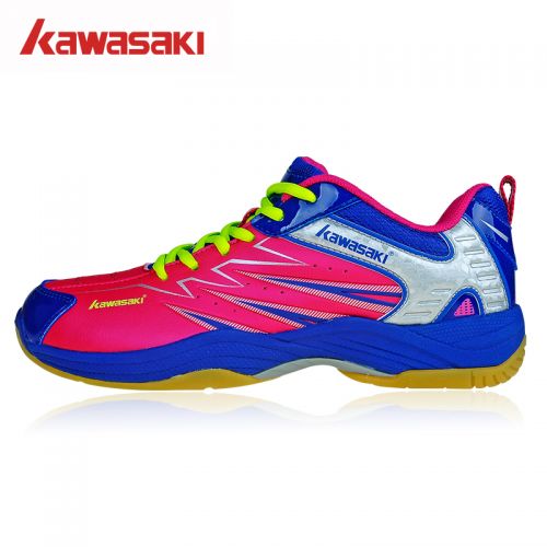  Chaussures de Badminton uniGenre KAWASAKI blanc / bleu - Ref 861549