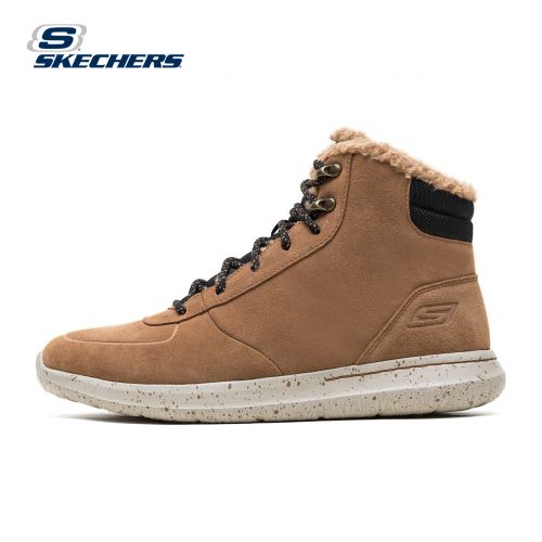 Chaussures de montagne neige en cuir vache fendu SKECHERS - Ref 1066836