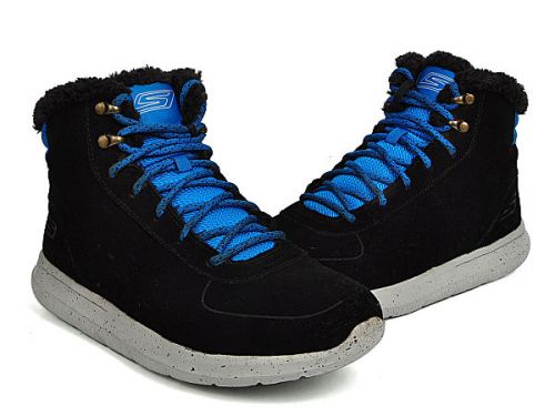 Chaussures de montagne neige en cuir vache fendu SKECHERS - Ref 1067293