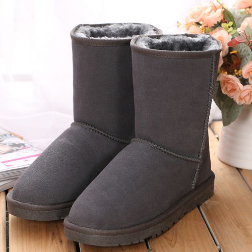 Chaussures de montagne neige en cuir vache fendu - Ref 1068129