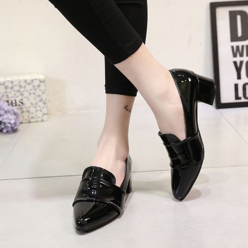 Chaussures de printemps femme en Manteau peinture pointu ouverture profonde, - Europe semelle caoutchouc R