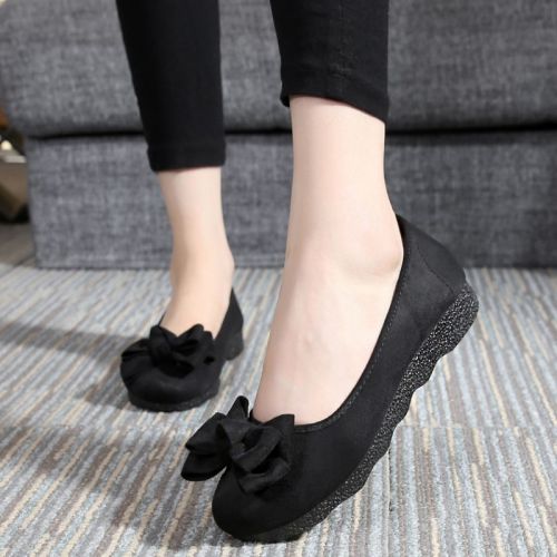 Chaussures de printemps femme en tissu ronde ouverture profonde, arc - loisir semelle polyuréthane Ref 1000480