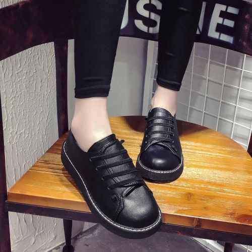 Chaussures de printemps femme en PU ronde avec lacets, Génoise, étanche - japonais semelle TPU Ref 1000502