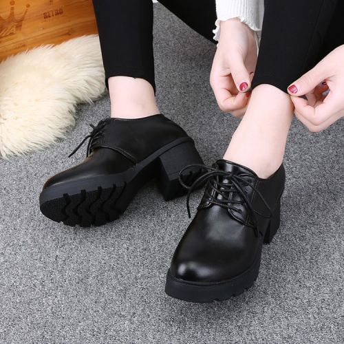 Chaussures de printemps femme en PU ronde avec lacets, - semelle caoutchouc Ref 1000515