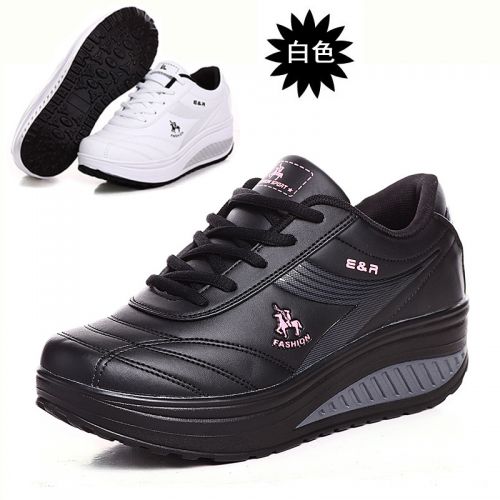 Chaussures de printemps femme en fibre Superfine ronde ouverture profonde, avec lacets, Wedges, Génoise, ét