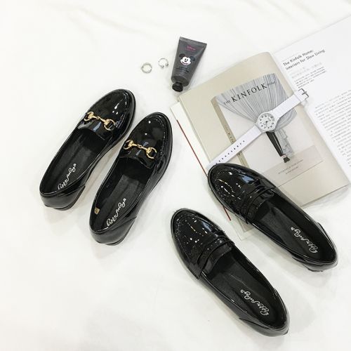 Chaussures de printemps femme en Manteau peinture tête carrée décoration métallique - Sen filles Ref 1000673