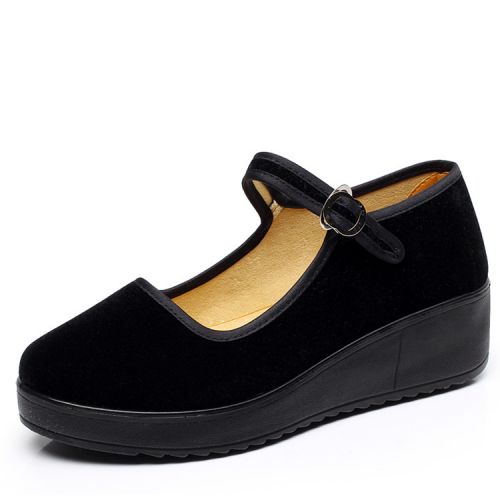 Chaussures de printemps femme en ronde ouverture profonde, Wedges, Génoise - Commuter semelle polyuréthane Ref 1