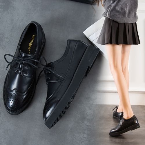 Chaussures de printemps femme en PU ronde - Angleterre semelle caoutchouc Ref 1000768