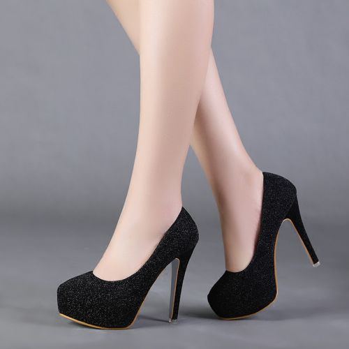 Chaussures de printemps femme en Une variété matériaux épissure ronde ouverture profonde, étanche - sexy semelle caoutc