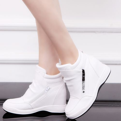 Chaussures de printemps femme en PU ronde ouverture profonde, avec lacets, Modèles mélangées, Wedges, Génoise, étanche 