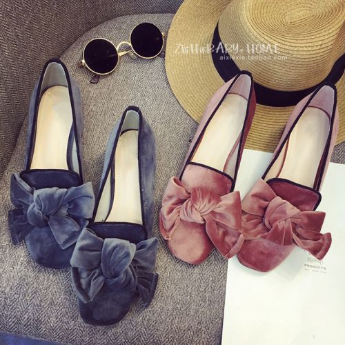 Chaussures de printemps femme en tête carrée arc - Ref 1000883