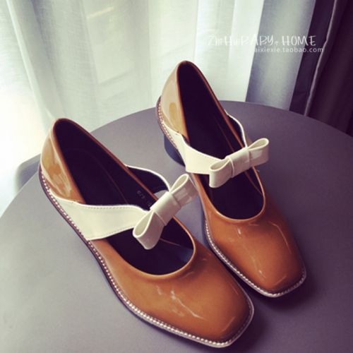 Chaussures de printemps femme en PU tête carrée ouverture profonde- Ref 1000893
