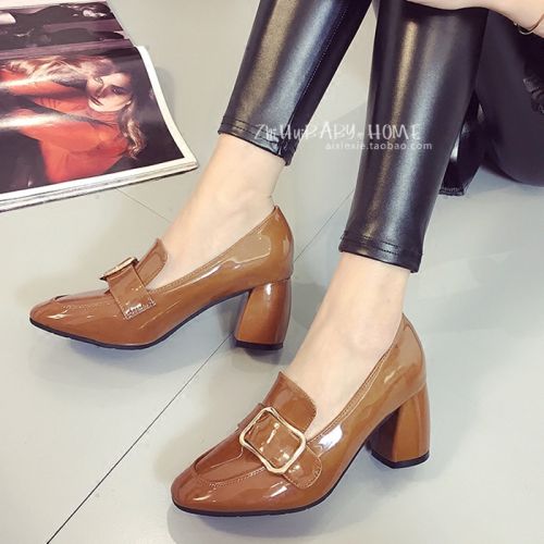 Chaussures de printemps femme en PU tête carrée - Ref 1000906