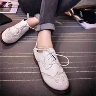 Chaussures de printemps femme en PU ronde ouverture profonde, avec lacets, creux, - Ref 1000948
