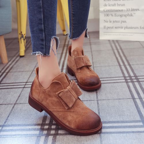 Chaussures de printemps femme en vache, Nubuck, ronde étanche - Angleterre semelle caoutchouc Ref 1000955