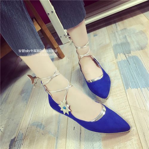 Chaussures de printemps femme en vache, Nubuck, pointu ouverture profonde, avec lacets - Ref 1001023