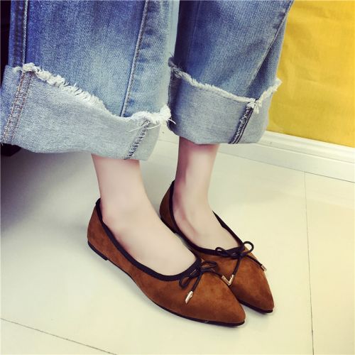 Chaussures de printemps femme en vache, Nubuck, pointu ouverture profonde, arc - semelle caoutchouc Ref 1001072