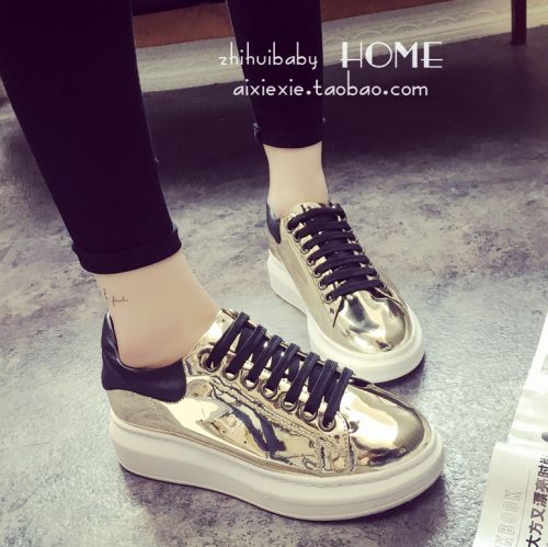 Chaussures de printemps femme en PU ronde ouverture profonde, avec lacets, Génoise, étanche - loisir semelle caoutcho