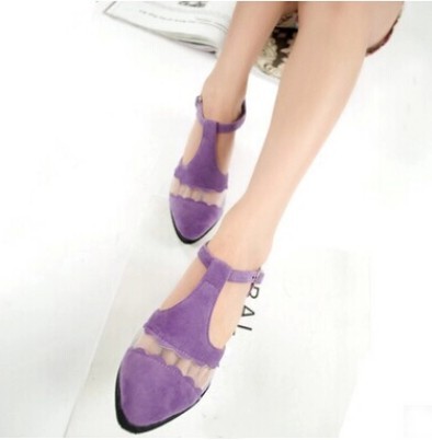 Chaussures de printemps femme en PU pointu ouverture profonde, engrener, T-zone cambrure - semelle caoutchouc 