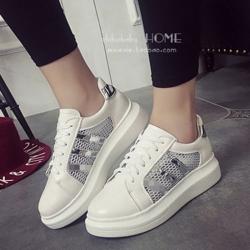 Chaussures de printemps femme en engrener ronde avec lacets, Génoise, étanche - Ref 1001124