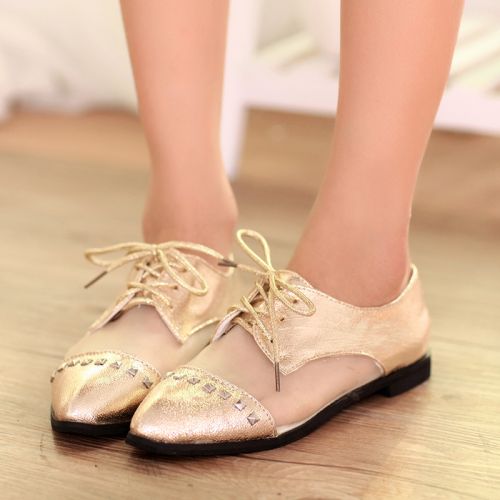 Chaussures de printemps femme en PU pointu rivet, engrener - loisir semelle caoutchouc Ref 1001156