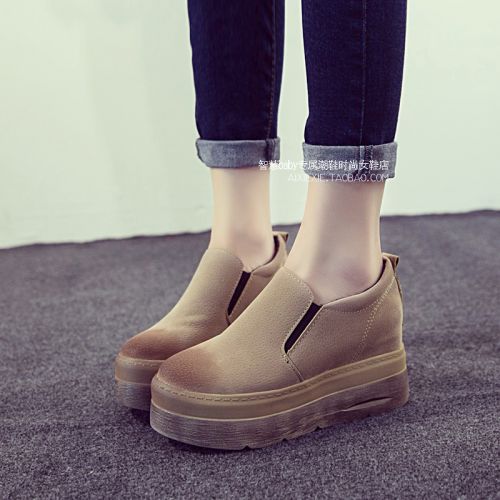 Chaussures de printemps femme en PU ronde Wedges, Génoise, étanche - Europe semelle caoutchouc Ref 1001159