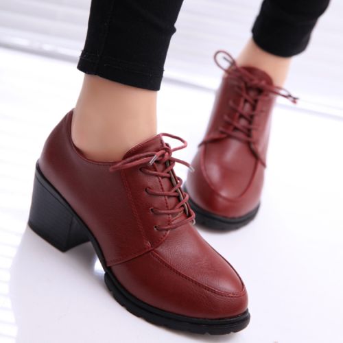 Chaussures de printemps femme en PU pointu avec lacets, - Angleterre semelle caoutchouc Ref 1001161