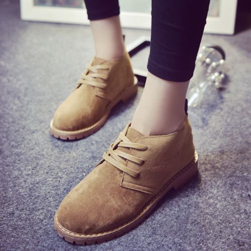 Chaussures de printemps femme en vache, Nubuck, ronde avec lacets - semelle caoutchouc Ref 1001163