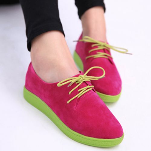 Chaussures de printemps femme en ronde avec lacets - semelle caoutchouc Ref 1001188
