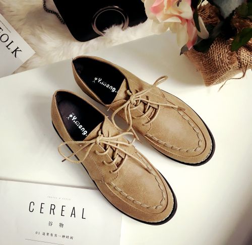 Chaussures de printemps femme en PU ronde avec lacets, étanche - semelle fond composite Ref 1001207